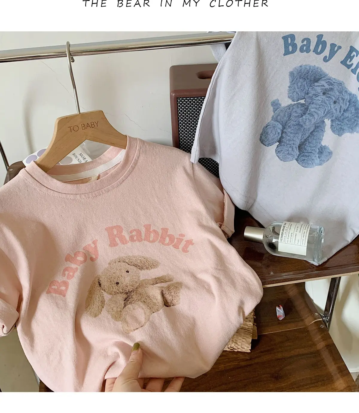 Kids Short Sleeve T-Shirt Pink Cartoon Baby Design — feature 7