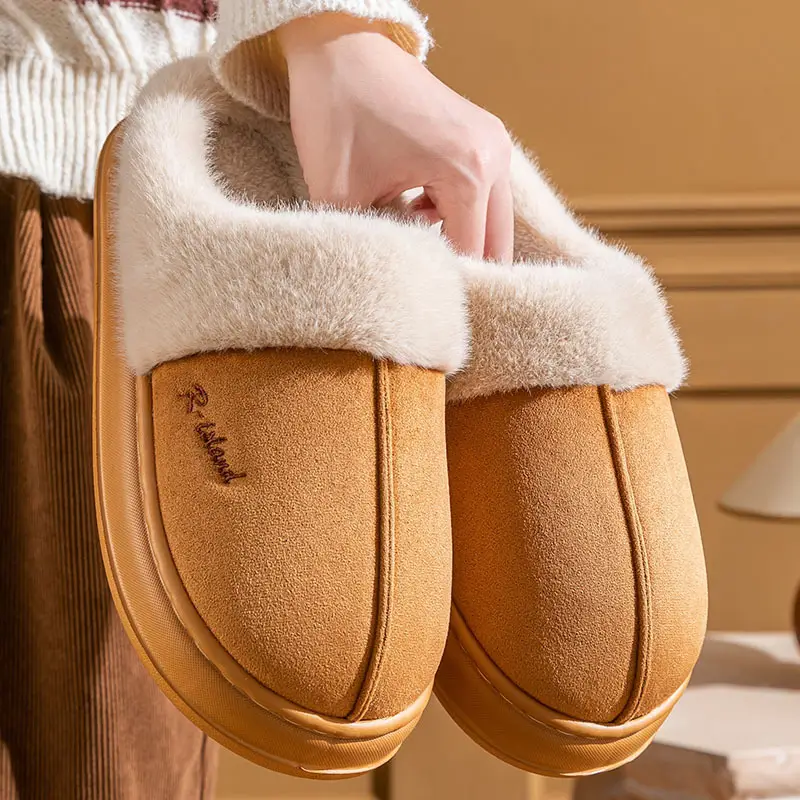 Cotton Slippers for Women, Winter 2025 New Style, Couple's Non-Slip Soft-Soled Indoor Home Warm Cotton Slippers with Plush Lining, Wholesale for Men - Image 8