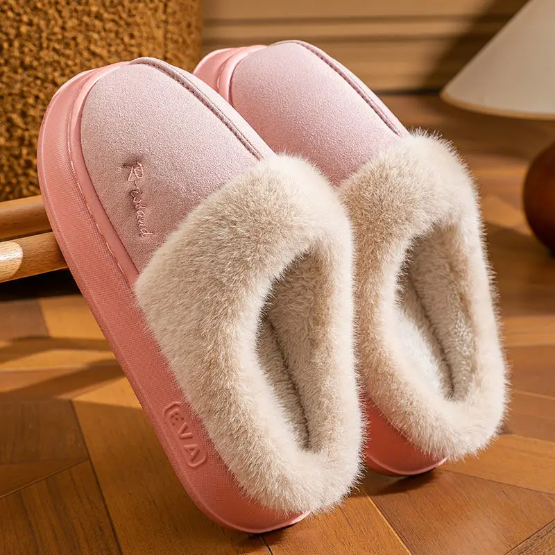 Cotton Slippers for Women, Winter 2025 New Style, Couple's Non-Slip Soft-Soled Indoor Home Warm Cotton Slippers with Plush Lining, Wholesale for Men - Image 2