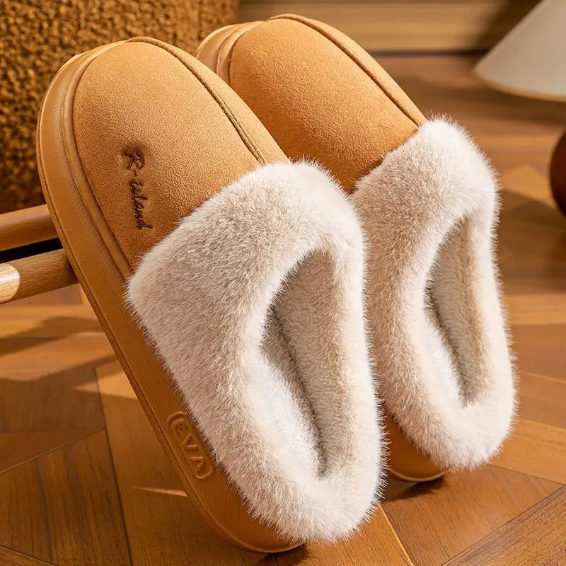 Cotton Slippers for Women, Winter 2025 New Style, Couple's Non-Slip Soft-Soled Indoor Home Warm Cotton Slippers with Plush Lining, Wholesale for Men - Image 3