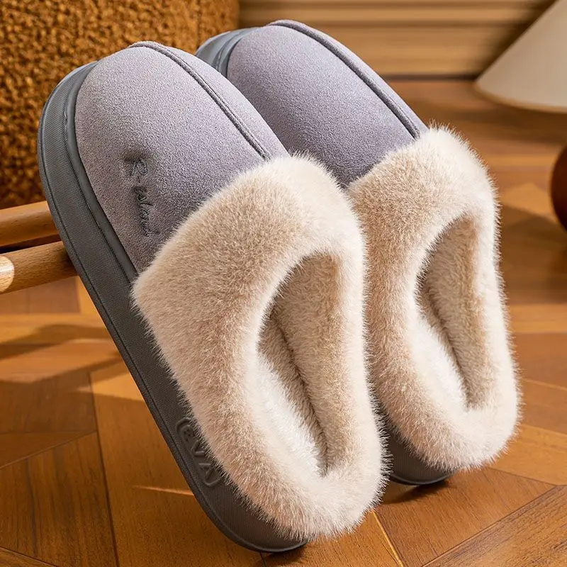 Cotton Slippers for Women, Winter 2025 New Style, Couple's Non-Slip Soft-Soled Indoor Home Warm Cotton Slippers with Plush Lining, Wholesale for Men - Image 4