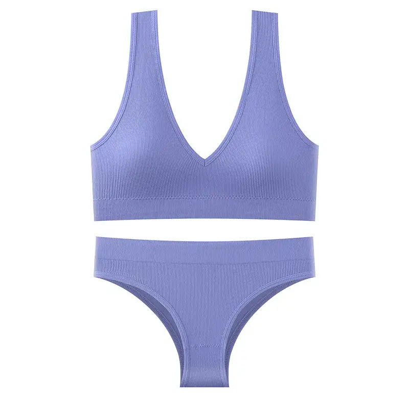 Ladies Cross Body Underwear Purple Gathered Backless - Image 7