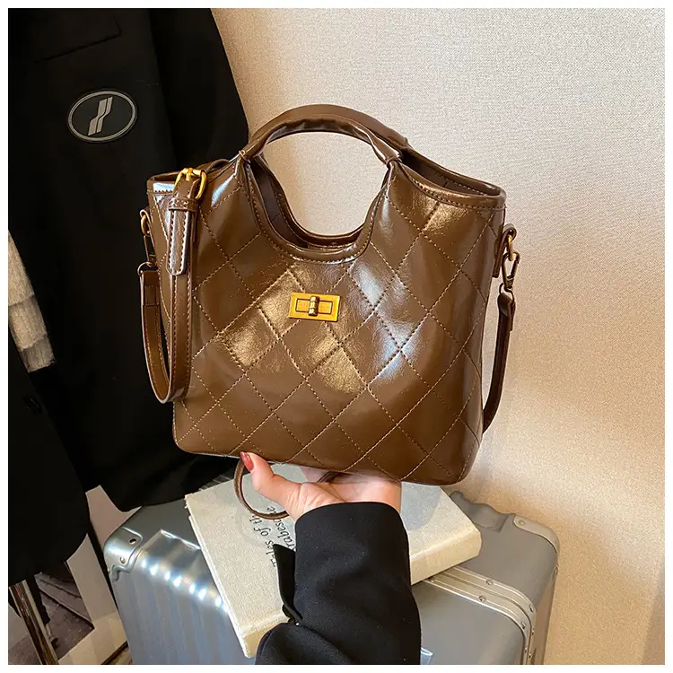 Retro Quilted Brown Bucket Bag for Women 2024 — feature 22