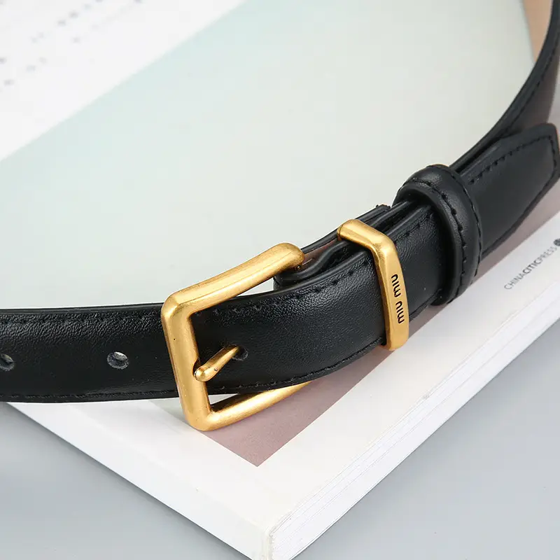 Women Retro Antique Bronze Leather Belt Winter - Image 9