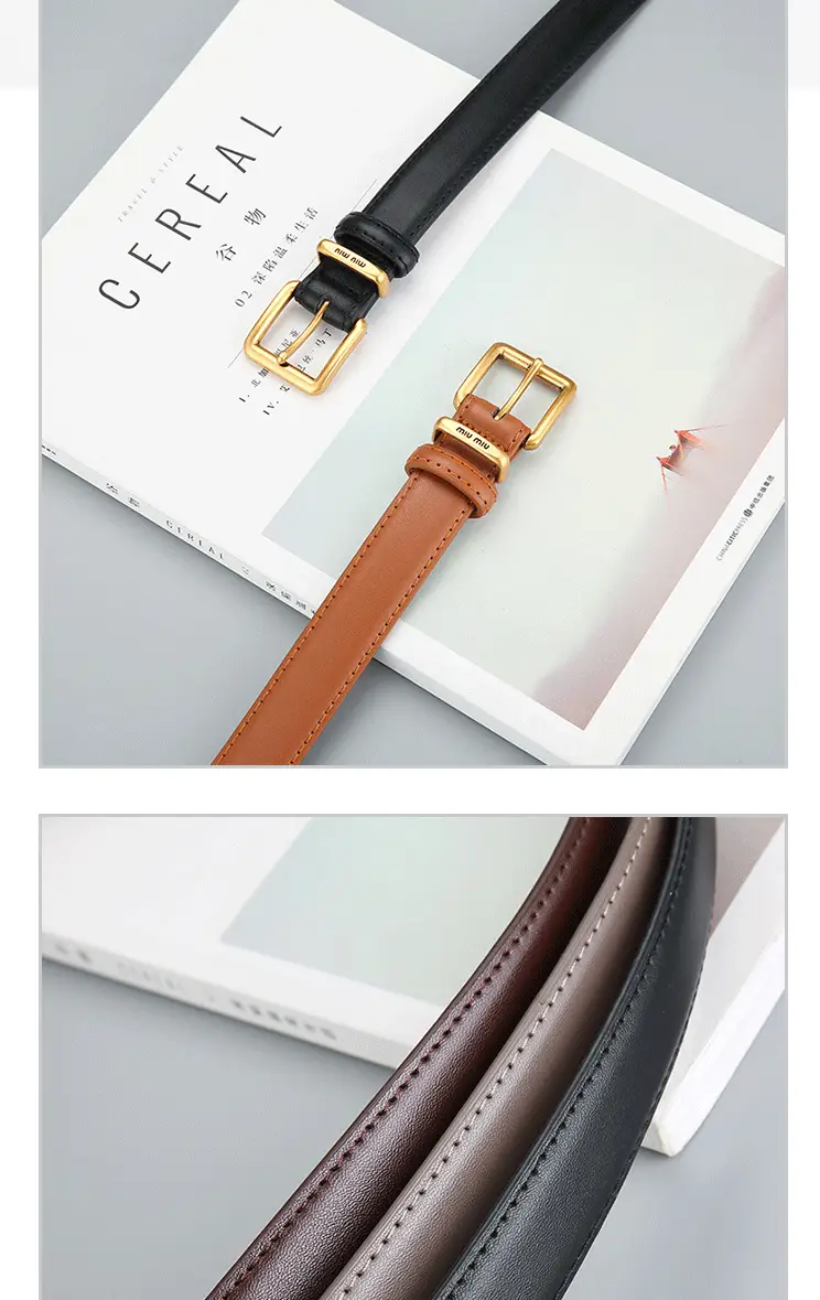 Women Retro Antique Bronze Leather Belt Winter — feature 4