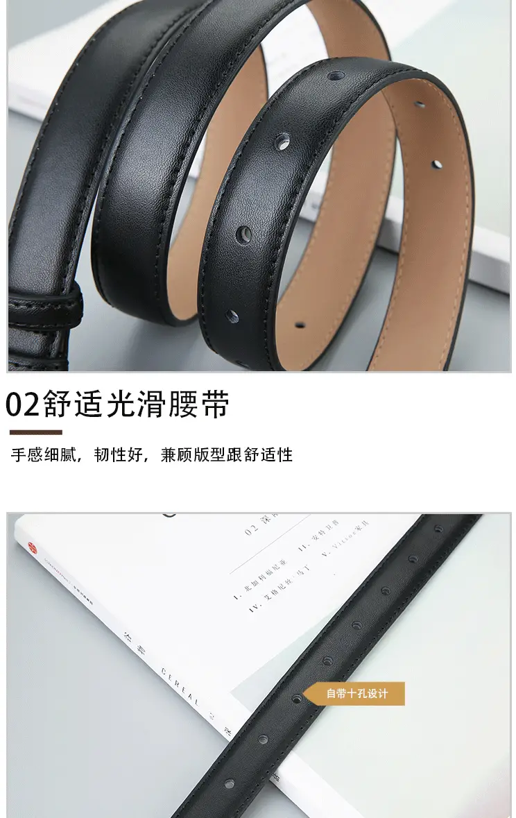 Women Retro Antique Bronze Leather Belt Winter — feature 9