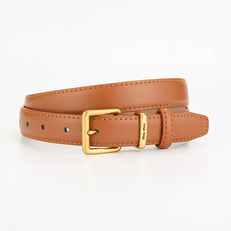 Women Retro Antique Bronze Leather Belt Winter - Image 2