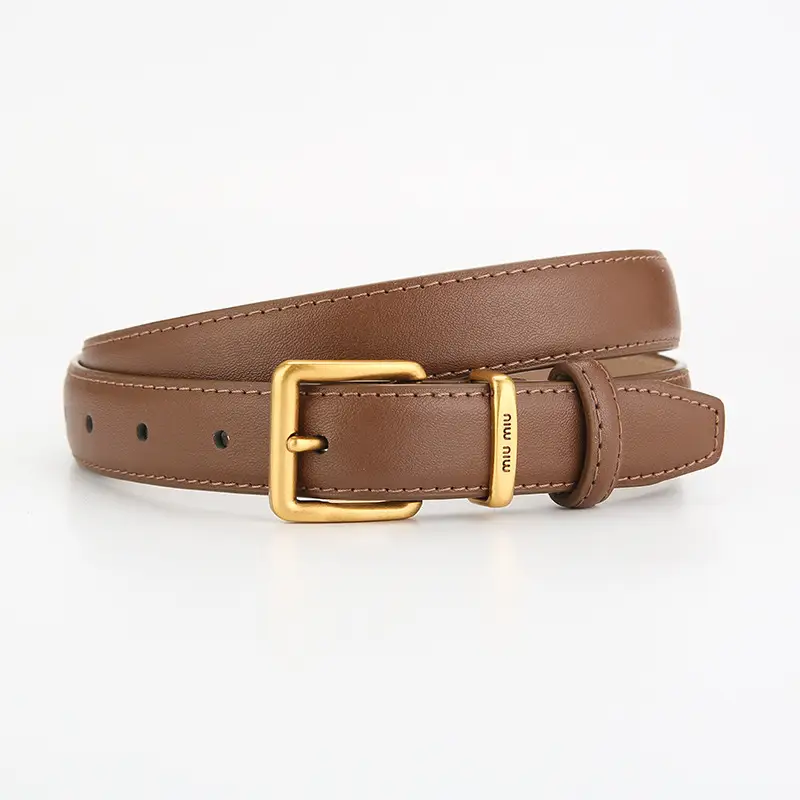Women Retro Antique Bronze Leather Belt Winter - Image 3