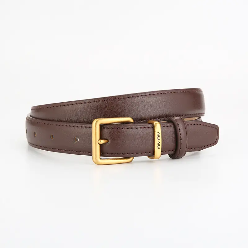 Women Retro Antique Bronze Leather Belt Winter - Image 4