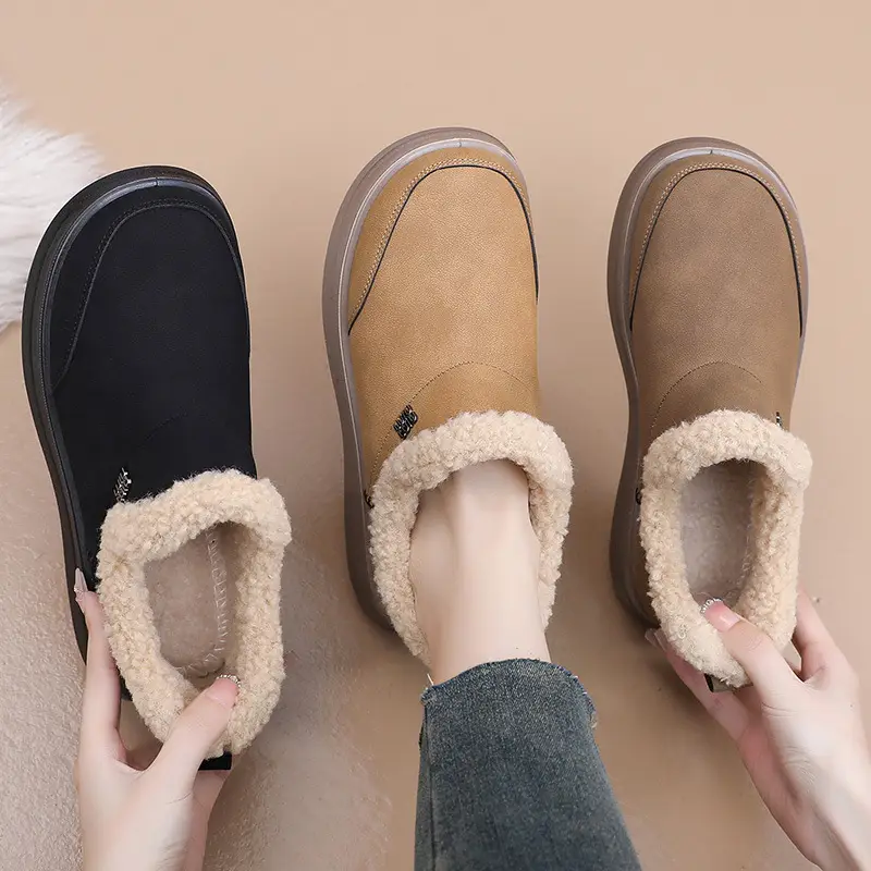 Winter New fleece-lined Thickened Snow Boots Warm Casual Shoes Thick Sole Lightweight Mother Shoes Non-slip Wear-resistant High-height Shoes - Image 7
