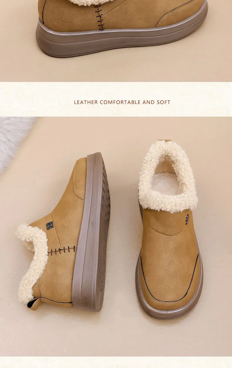 Winter New fleece-lined Thickened Snow Boots Warm Casual Shoes Thick Sole Lightweight Mother Shoes Non-slip Wear-resistant High-height Shoes — feature 20