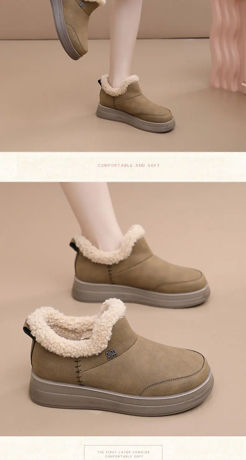Winter New fleece-lined Thickened Snow Boots Warm Casual Shoes Thick Sole Lightweight Mother Shoes Non-slip Wear-resistant High-height Shoes — feature 26