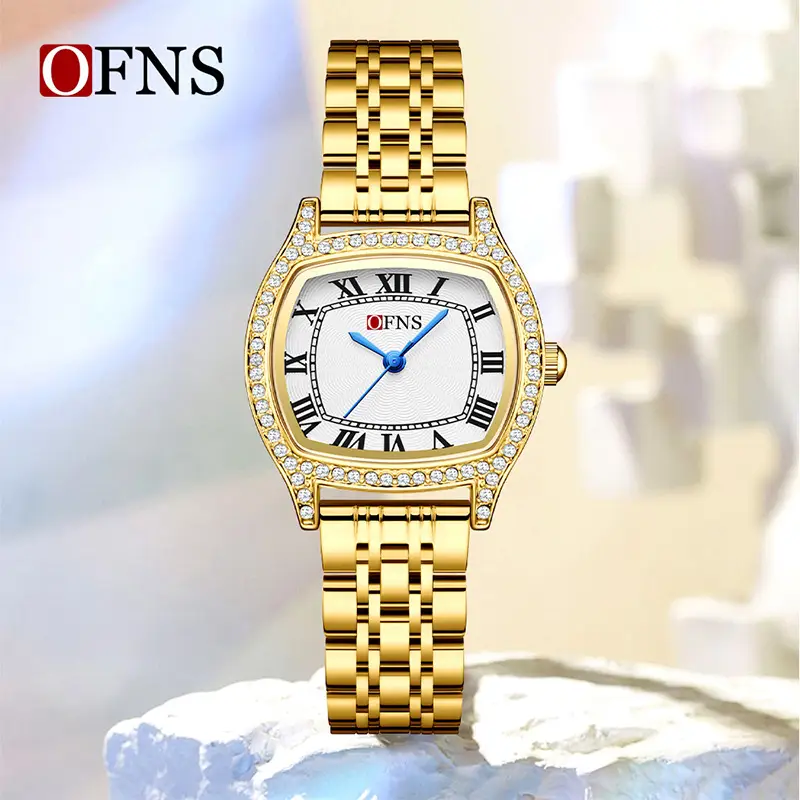 Women's Waterproof Diamond-Encrusted Quartz Watch Brown Leather Band - Image 15