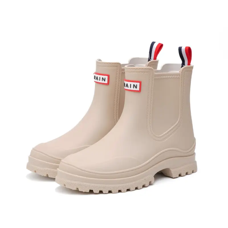 Cross-border Women's Short Non-slip Rain Boots PVC One-time Shaping Water Boots Spring and Summer Waterproof Shoes European-size Low-top Rain Boots - Image 2