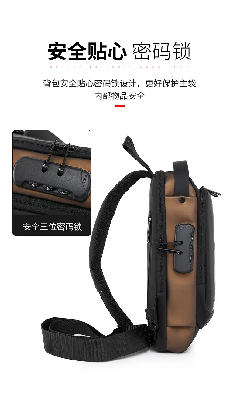 Men's Waterproof Crossbody Bag with USB Charging & Password Lock — feature 13