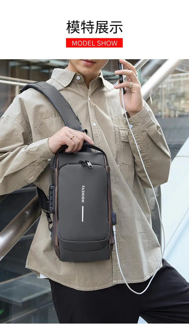 Men's Waterproof Crossbody Bag with USB Charging & Password Lock — feature 17