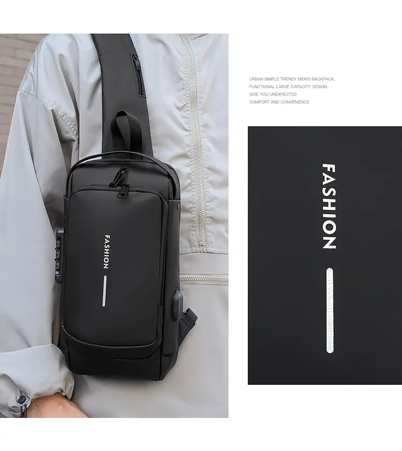 Men's Waterproof Crossbody Bag with USB Charging & Password Lock — feature 18