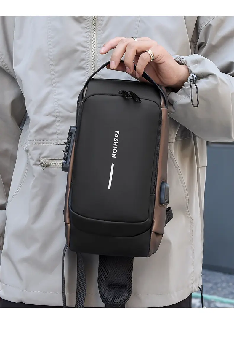 Men's Waterproof Crossbody Bag with USB Charging & Password Lock — feature 21