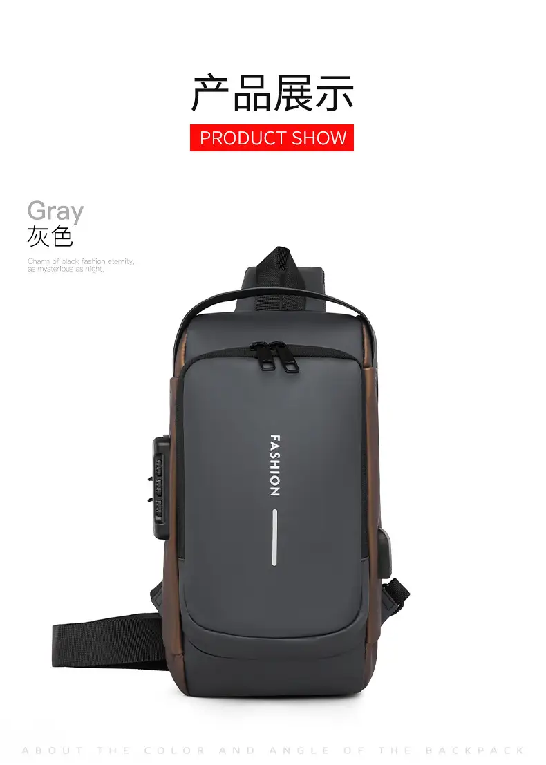 Men's Waterproof Crossbody Bag with USB Charging & Password Lock — feature 22