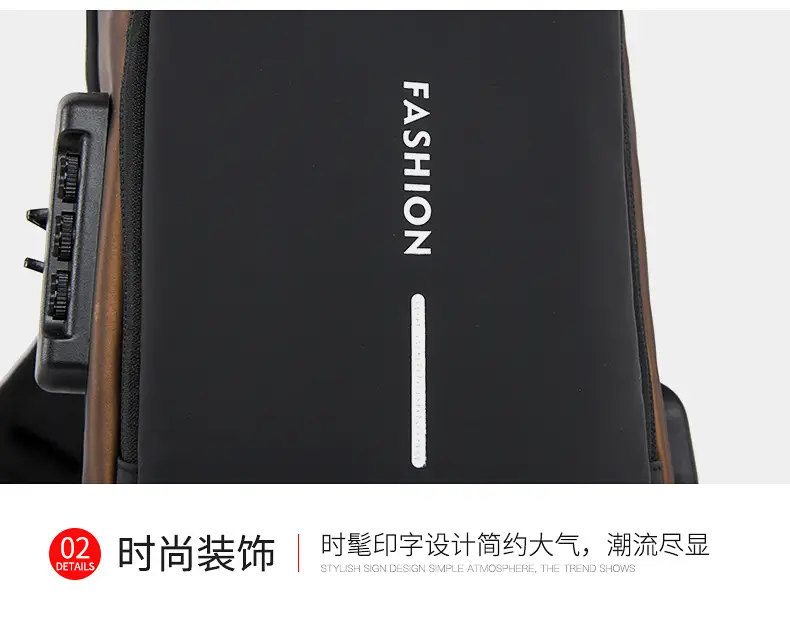 Men's Waterproof Crossbody Bag with USB Charging & Password Lock — feature 31