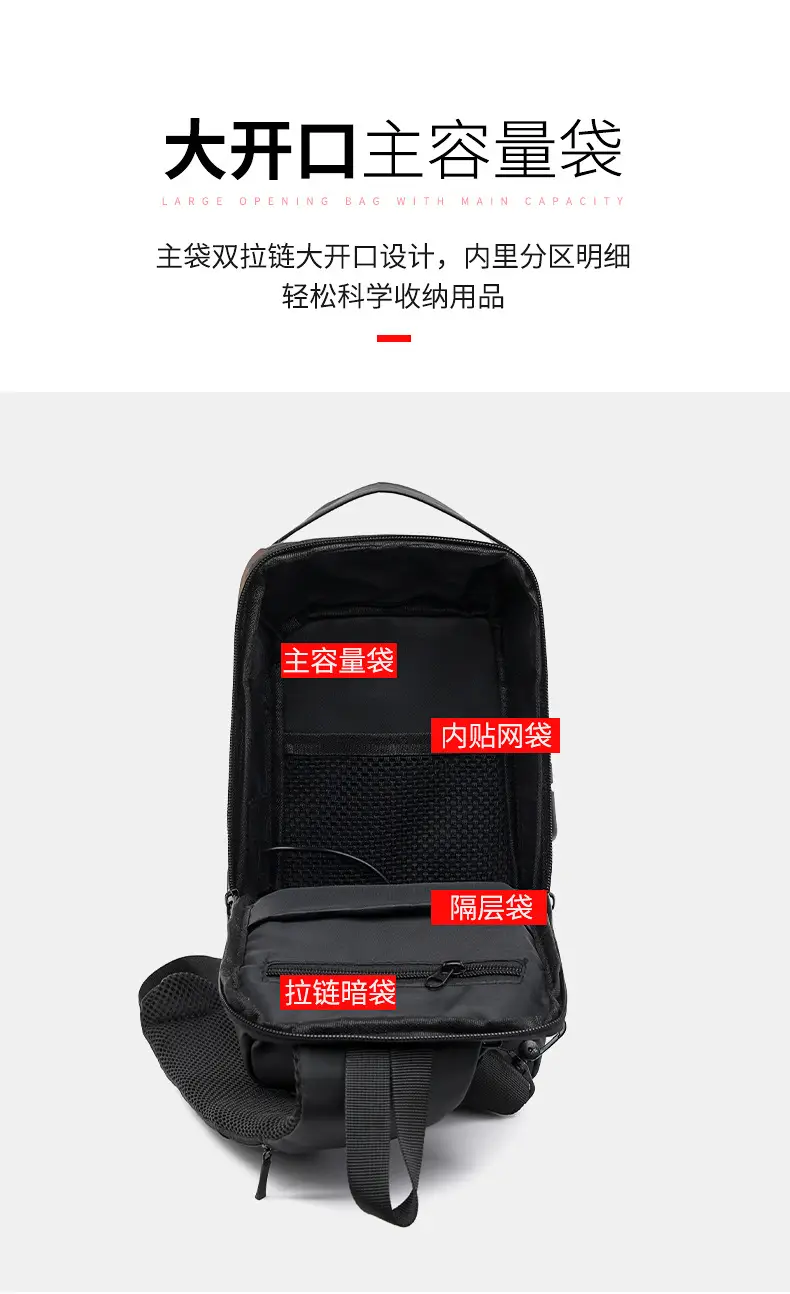 Men's Waterproof Crossbody Bag with USB Charging & Password Lock — feature 8