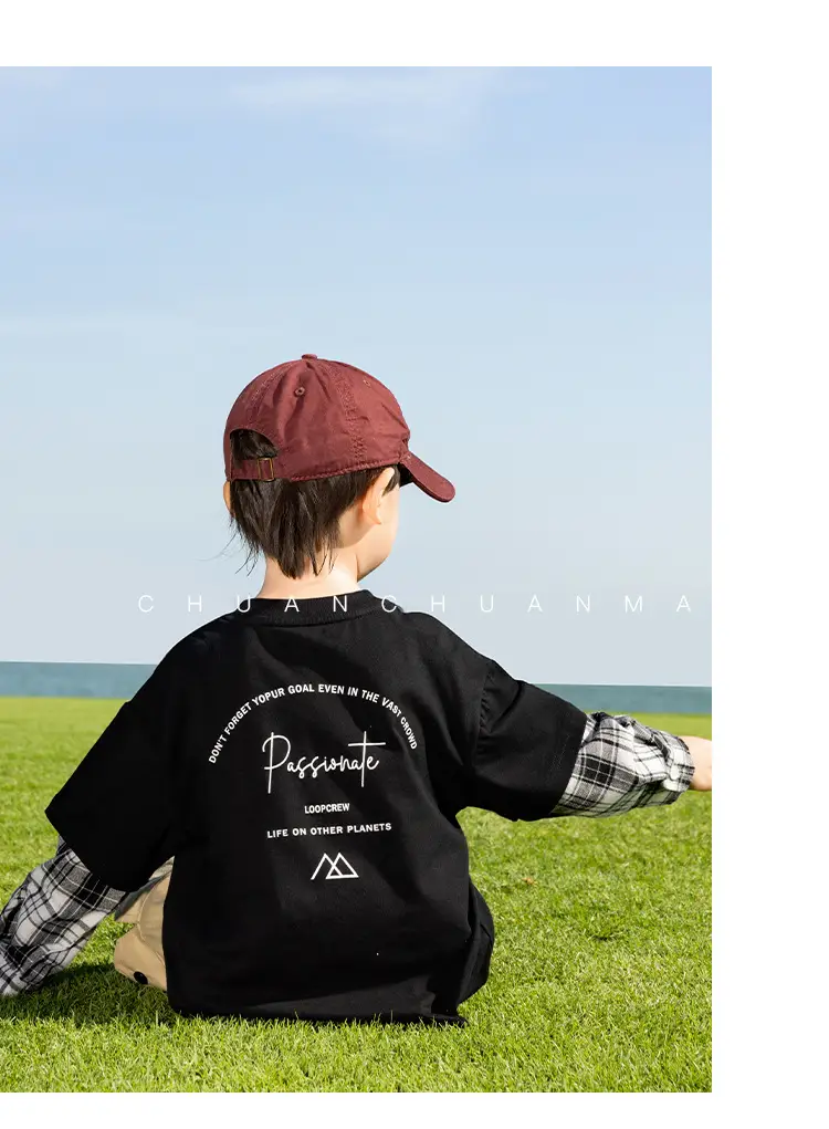 Kids Plaid T-Shirt White Cotton Boys All Season — feature 16