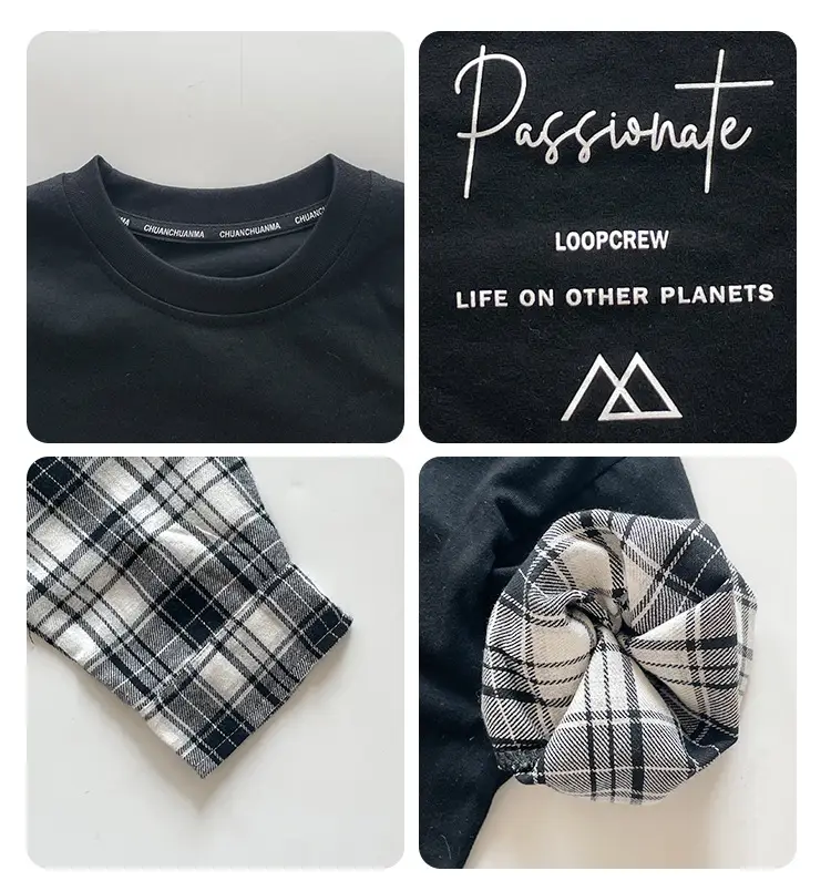 Kids Plaid T-Shirt White Cotton Boys All Season — feature 7