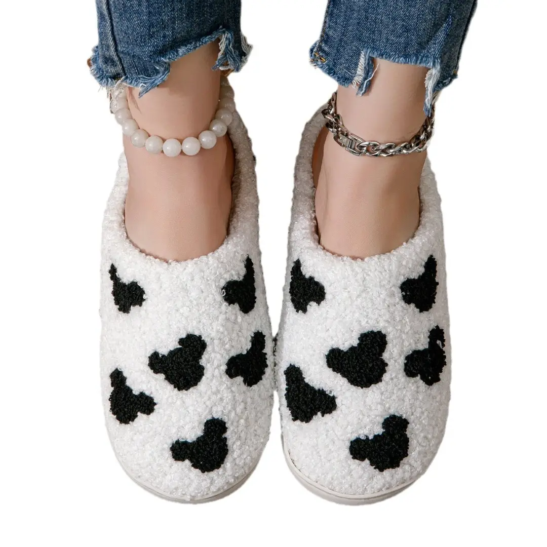 Directly from the Manufacturer, In-Stock Cross-Border Autumn and Winter Bear Head Home Cotton Slippers, Unisex Outdoor Plush Slippers, Small Batch Customization