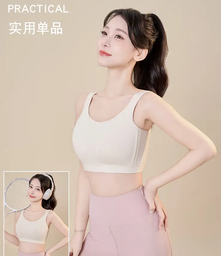 Women's Shockproof Strapless Pilates Bra Large Chest Shown — feature 8