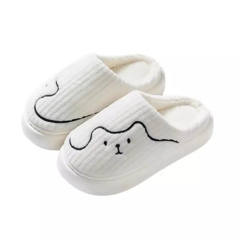 Cotton Slippers Women's Autumn and Winter New Indoor Home Non-slip Thick Bottom Cute Plush Warm Couple's Household Cotton Slippers for Men