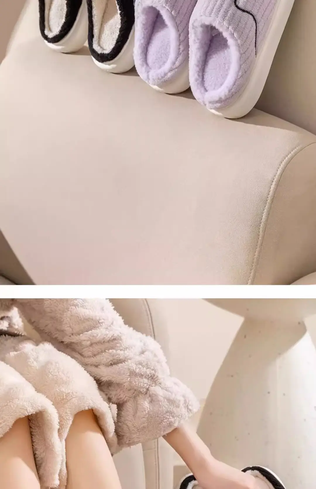 Cotton Slippers Women's Autumn and Winter New Indoor Home Non-slip Thick Bottom Cute Plush Warm Couple's Household Cotton Slippers for Men — feature 19