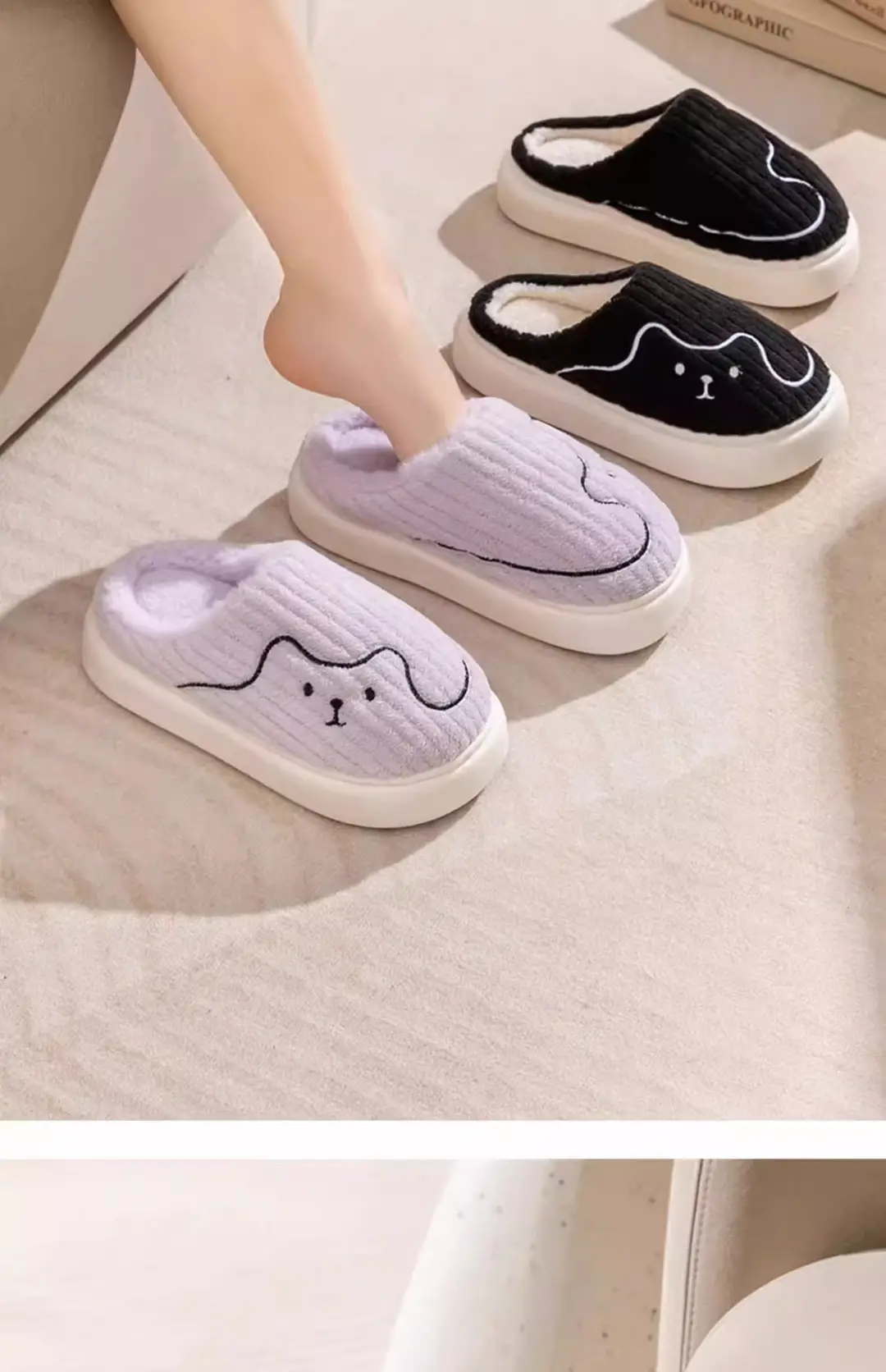 Cotton Slippers Women's Autumn and Winter New Indoor Home Non-slip Thick Bottom Cute Plush Warm Couple's Household Cotton Slippers for Men — feature 23