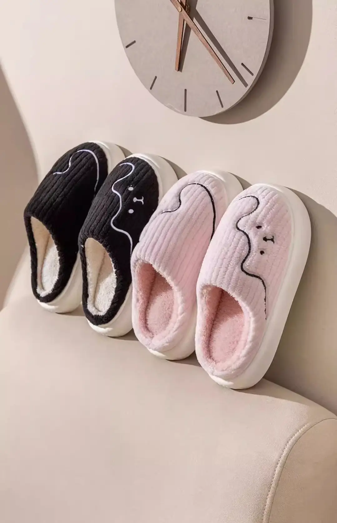 Cotton Slippers Women's Autumn and Winter New Indoor Home Non-slip Thick Bottom Cute Plush Warm Couple's Household Cotton Slippers for Men — feature 27