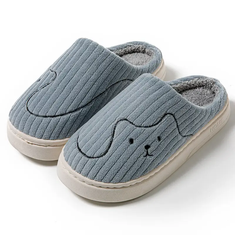 Cotton Slippers Women's Autumn and Winter New Indoor Home Non-slip Thick Bottom Cute Plush Warm Couple's Household Cotton Slippers for Men
