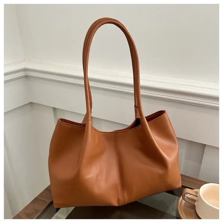 Silver Japanese Korean Niche Fashion Tote Bag Large Capacity Daily Commute Shoulder Bag — feature 10