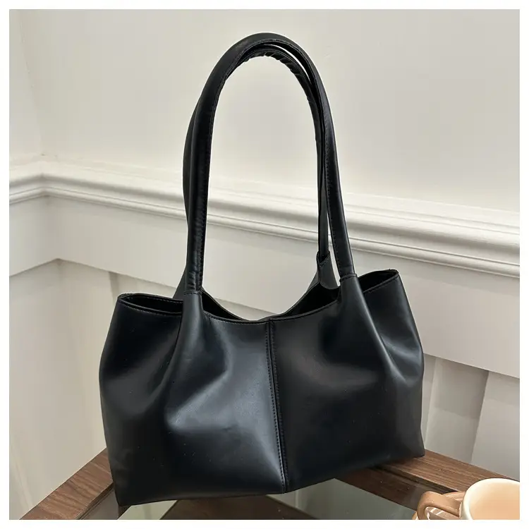 Silver Japanese Korean Niche Fashion Tote Bag Large Capacity Daily Commute Shoulder Bag — feature 14