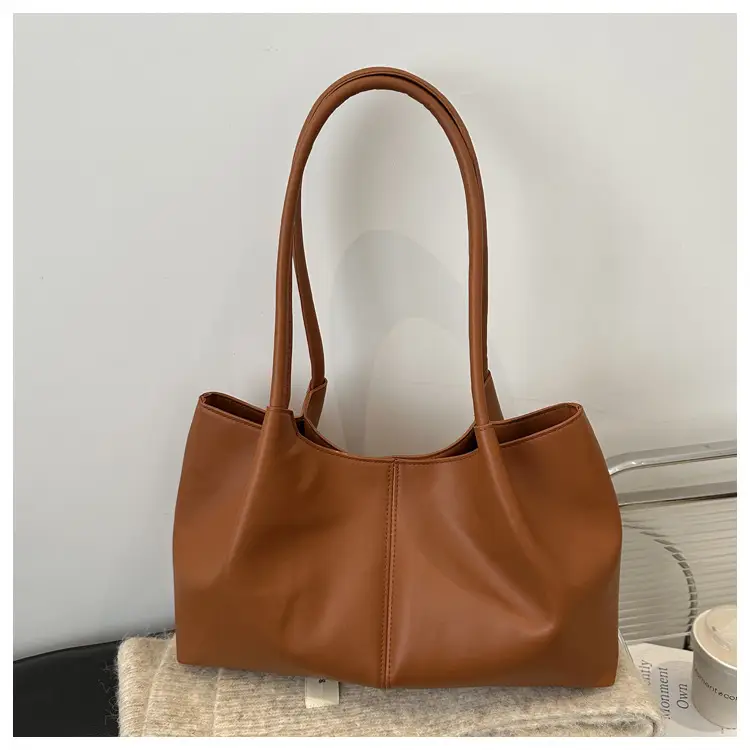 Silver Japanese Korean Niche Fashion Tote Bag Large Capacity Daily Commute Shoulder Bag - Image 2