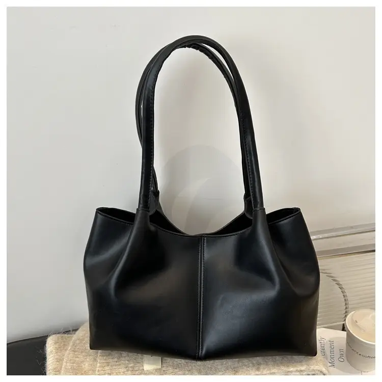Silver Japanese Korean Niche Fashion Tote Bag Large Capacity Daily Commute Shoulder Bag - Image 4