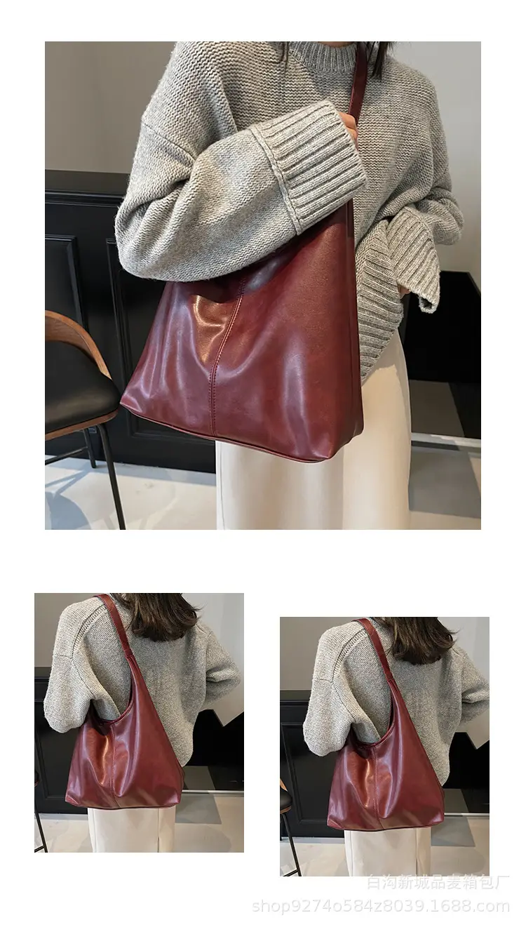 Women's Large Capacity Brown Leather Crossbody Bag — feature 10