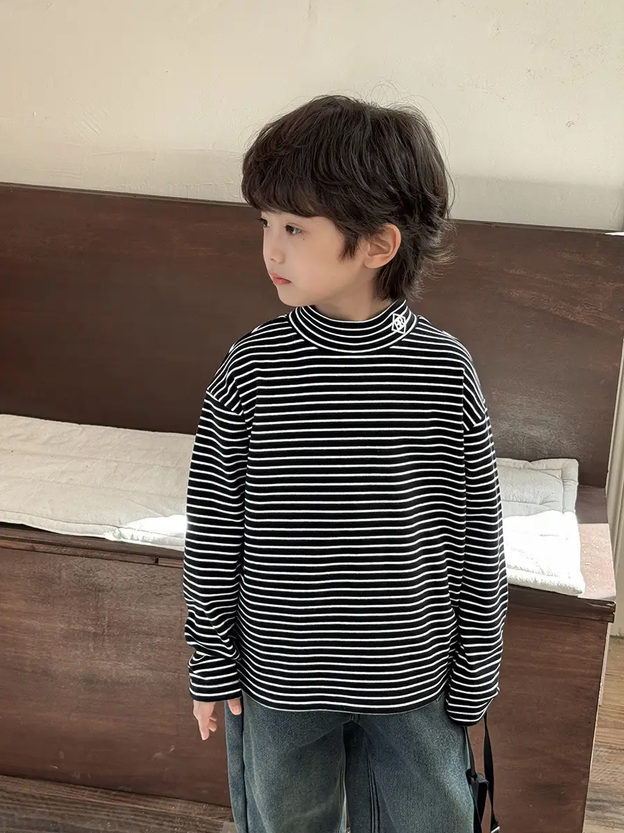 2025 Boys Striped Thermal Long Sleeve T-Shirt - Image 6