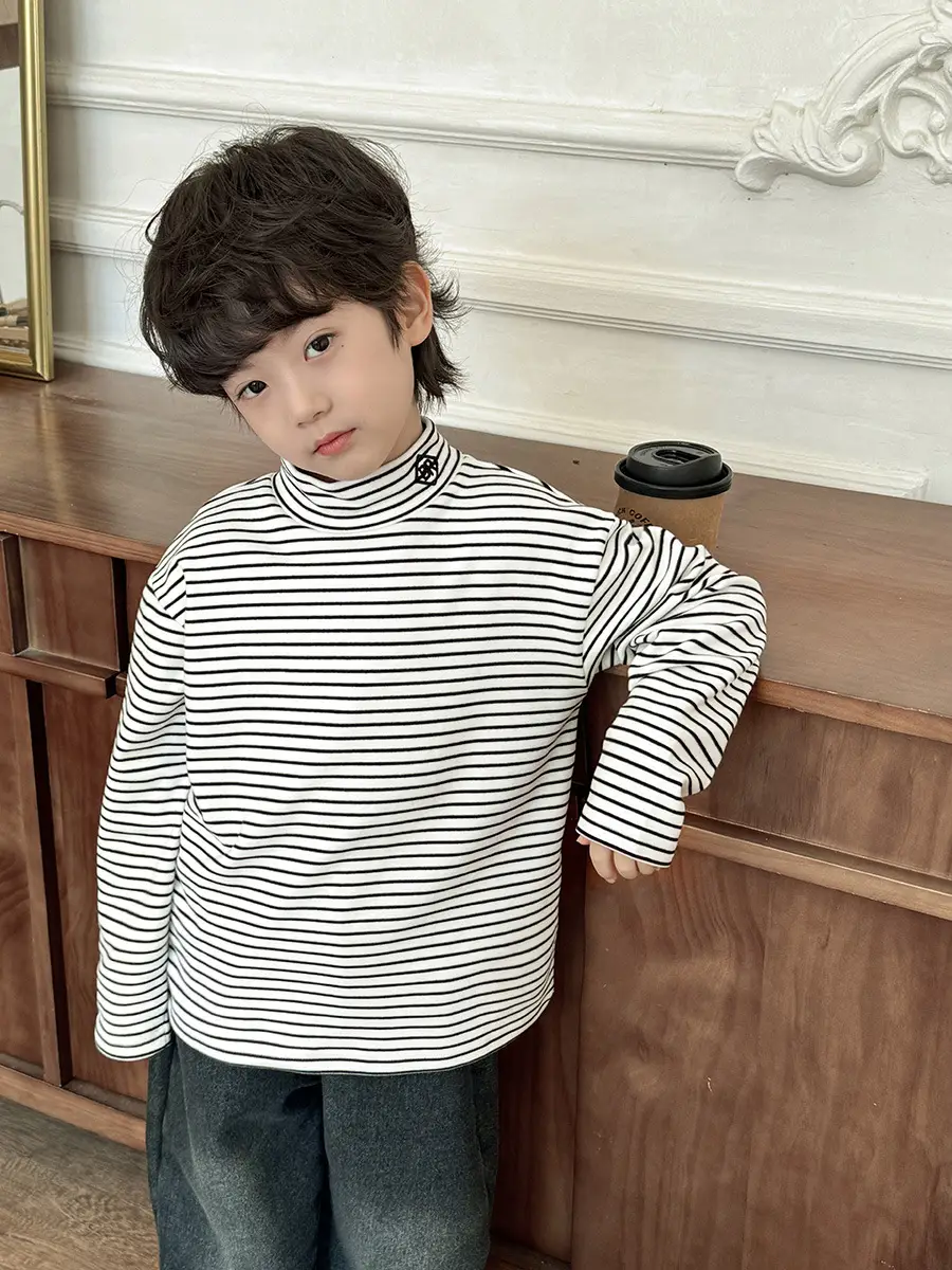 2025 Boys Striped Thermal Long Sleeve T-Shirt - Image 7