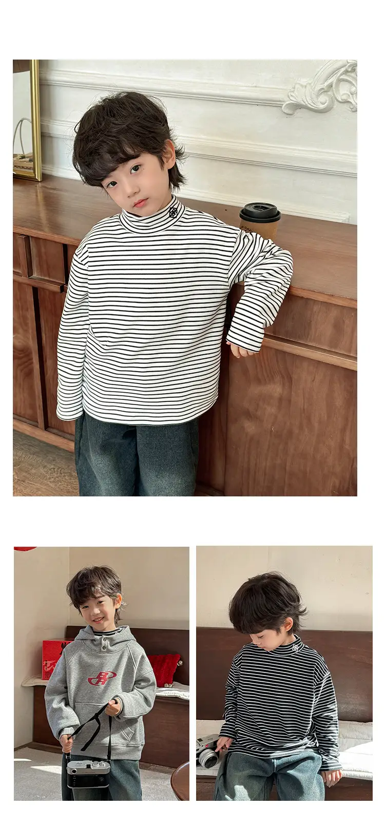 2025 Boys Striped Thermal Long Sleeve T-Shirt — feature 13