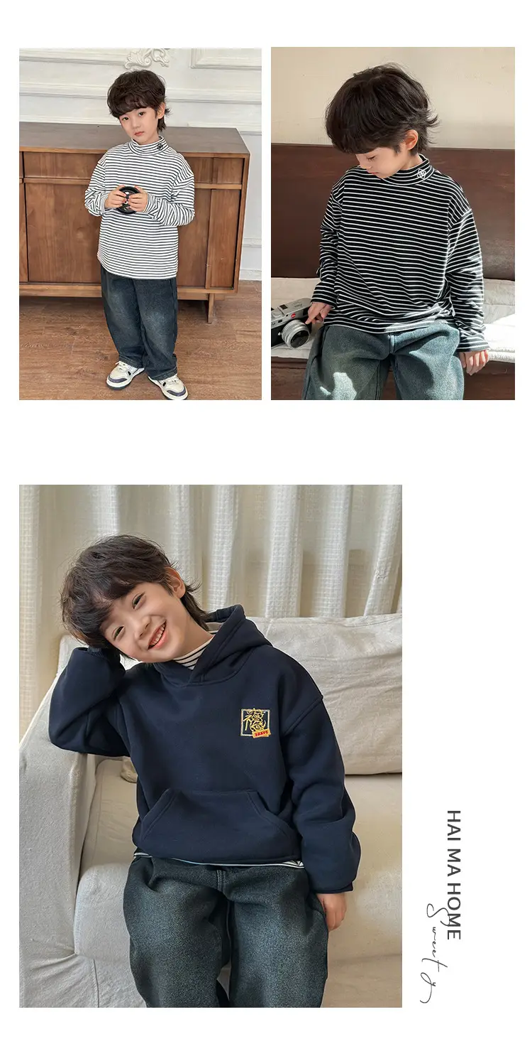 2025 Boys Striped Thermal Long Sleeve T-Shirt — feature 17