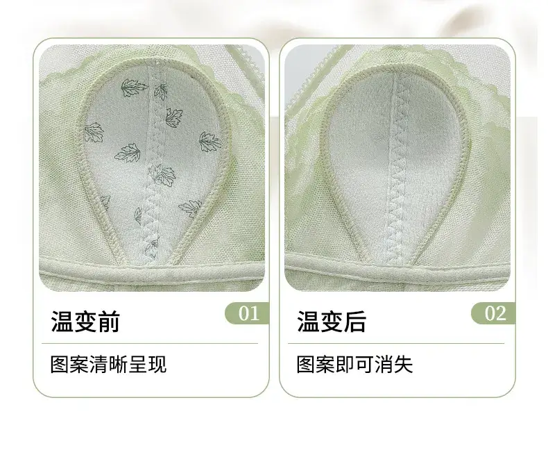 Lace Non-Rimless Bra Green Large Chest — feature 4
