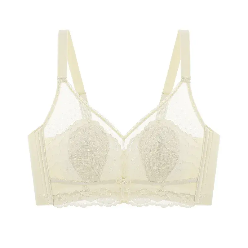 Lace Non-Rimless Bra Green Large Chest - Image 2