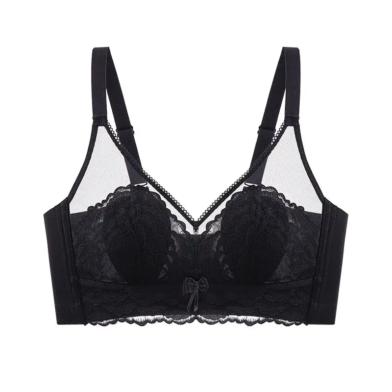 Lace Non-Rimless Bra Green Large Chest - Image 3