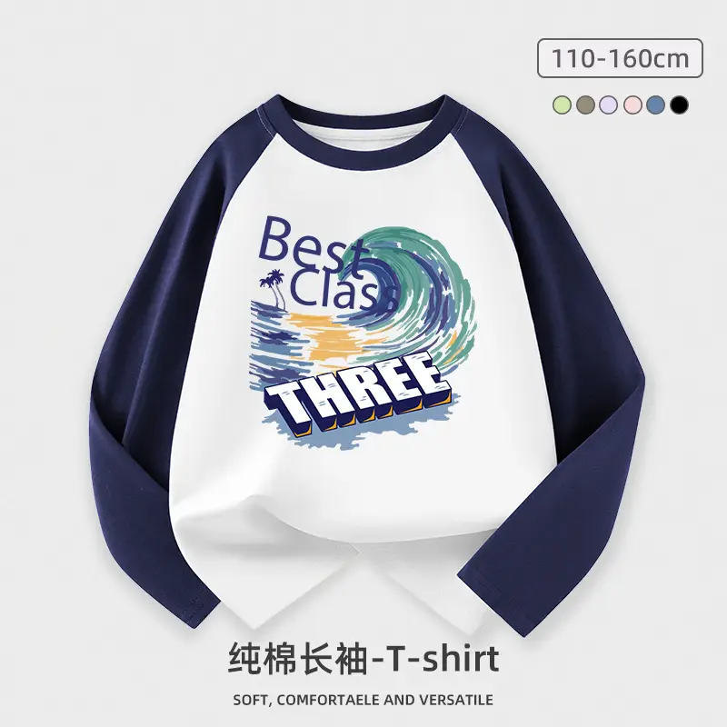 Wholesale Boys Long Sleeve T-Shirt Pure Cotton Medium to XL - Image 8