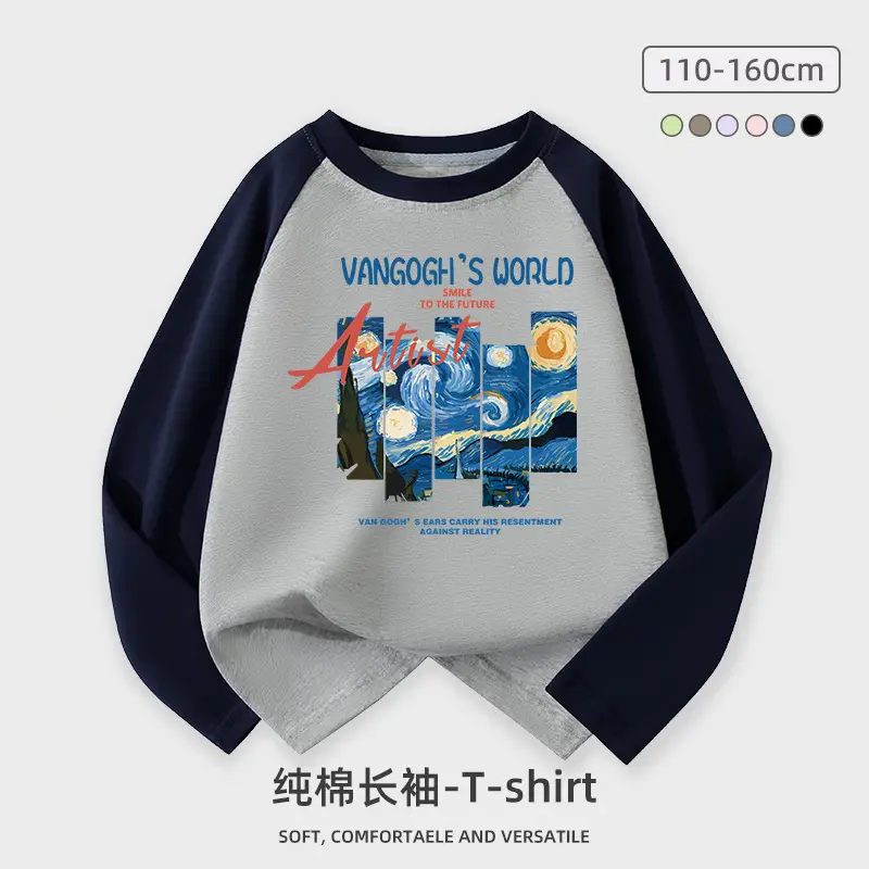 Wholesale Boys Long Sleeve T-Shirt Pure Cotton Medium to XL - Image 10
