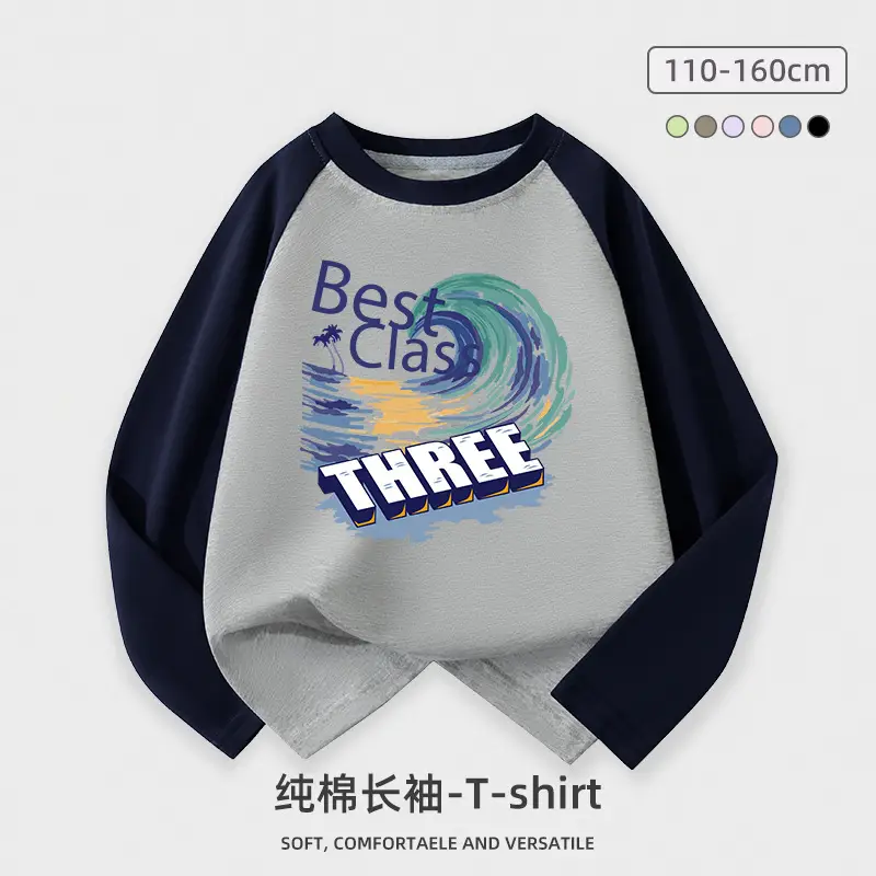 Wholesale Boys Long Sleeve T-Shirt Pure Cotton Medium to XL - Image 5