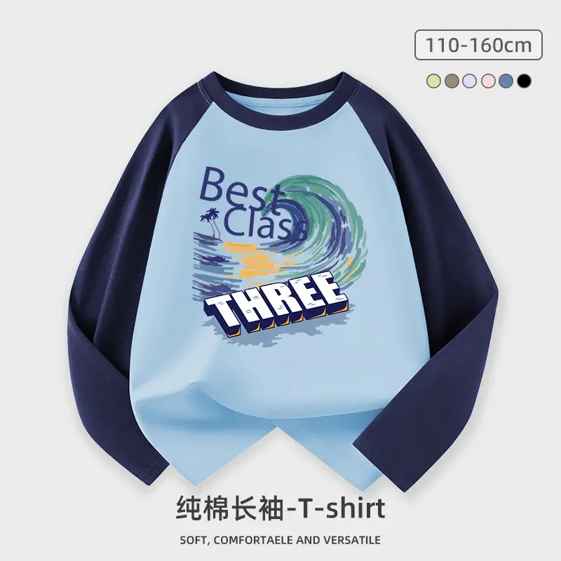 Wholesale Boys Long Sleeve T-Shirt Pure Cotton Medium to XL - Image 6